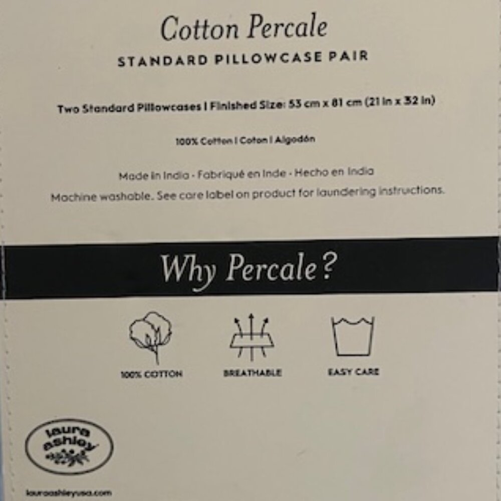 Laura Ashley Standard Pillowcase Pair NWT - Picture 5 of 8